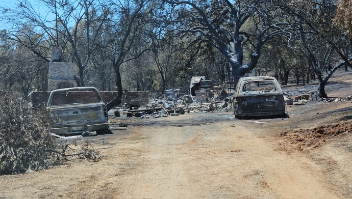 One of the properties that burned