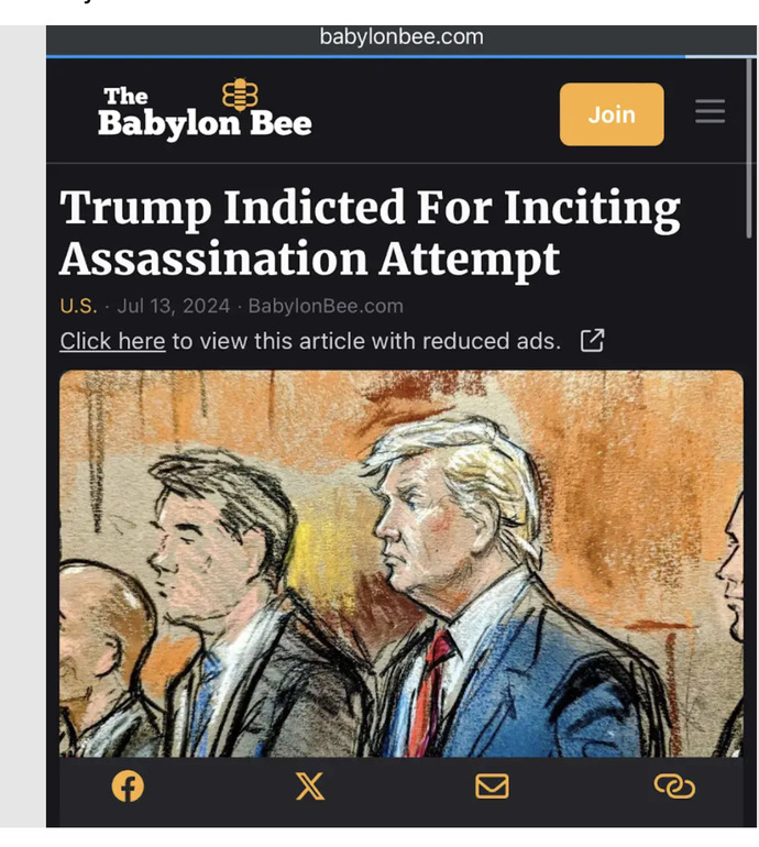 How long before the DOJ indicts Trump for almost being killed?