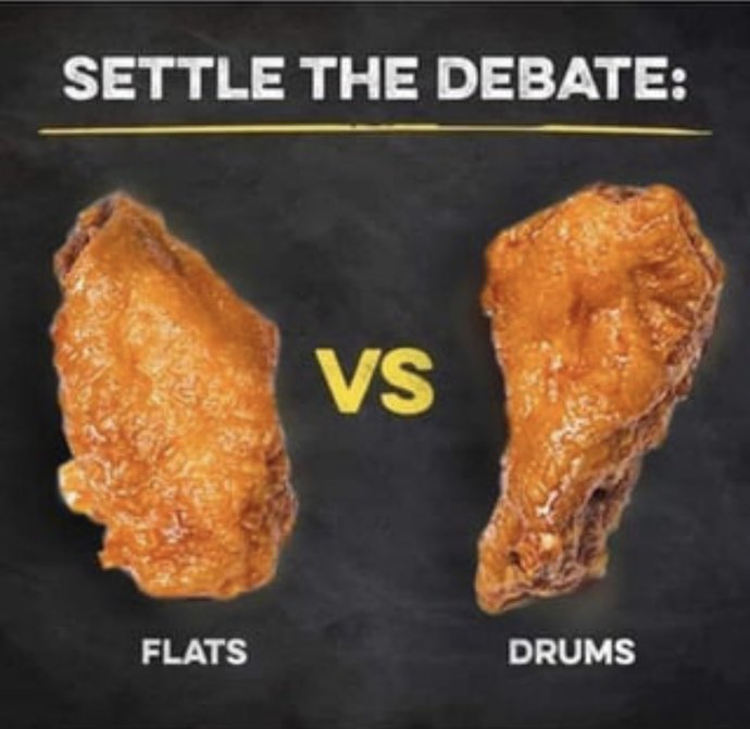 Chicken wings, flats or drums?