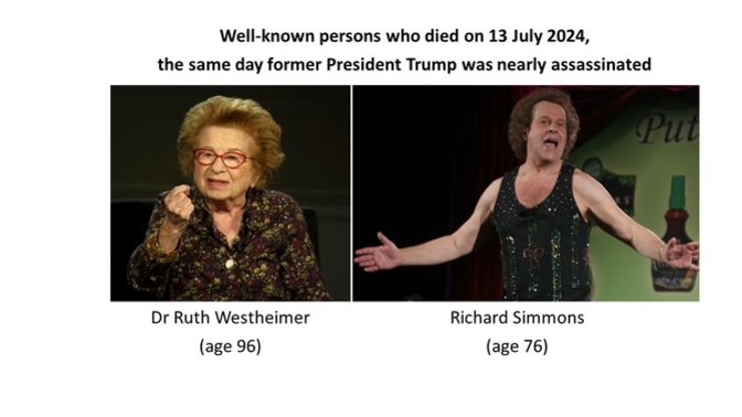 Did you know of two well-known deaths on 13 July 2024?