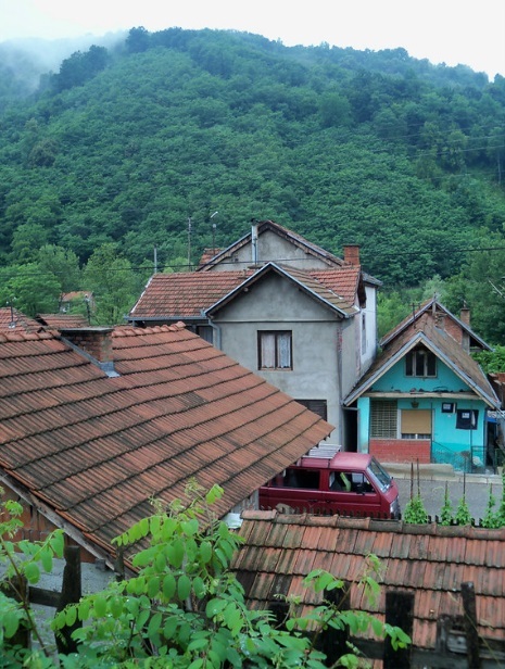 Rest stop in a traditional Serbian Village