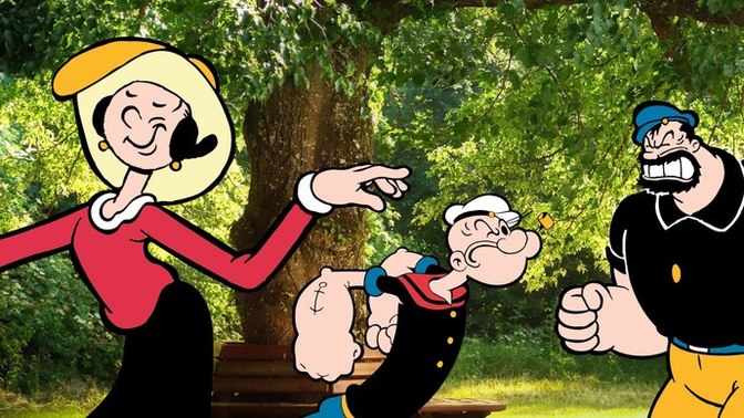 What do Popeye and Bluto even see in Olive Oyl, let alone fight over her?