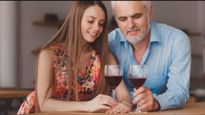Older guys take advantage of younger women for their beauty/lack of knowledge. Younger women take advantage of older men for their wisdom/money?