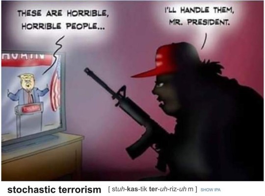 Hmm... I wonder what kind of rhetoric could possibly lead someone to make an assassination attempt on Trump?