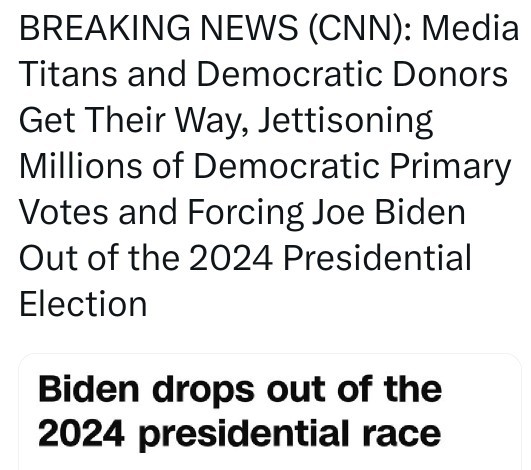 Does biden drop out assure a trump win? Was it right call? Who should candidate be? Is this a FU to prinary voters? Will convention be a DISASTER?