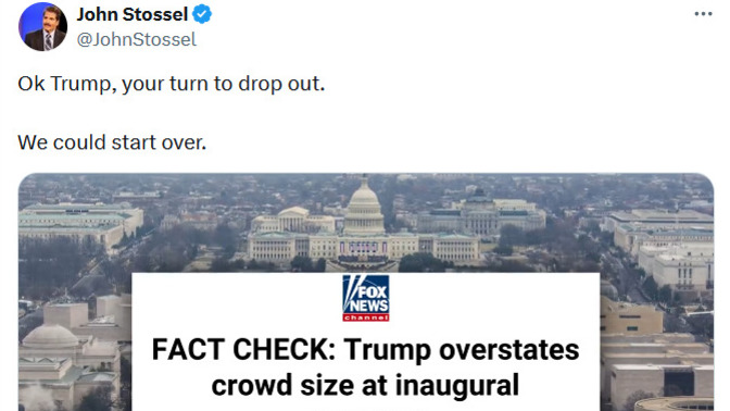 Do you agree with John Stossel that it's Trumps turn to drop out?