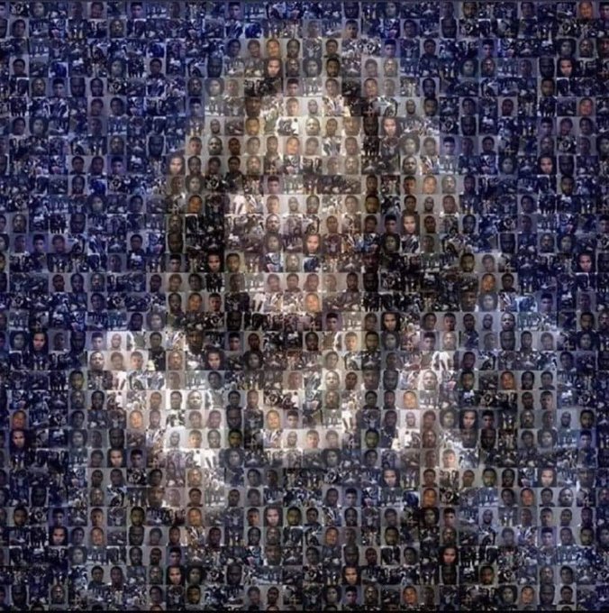 Mosaic of all the black men Harris locked up.