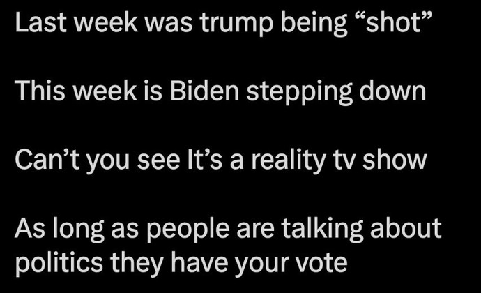 Why is Trump going insane more than usual with his crazy posts (calling himself a young man) now that Biden is out of race?