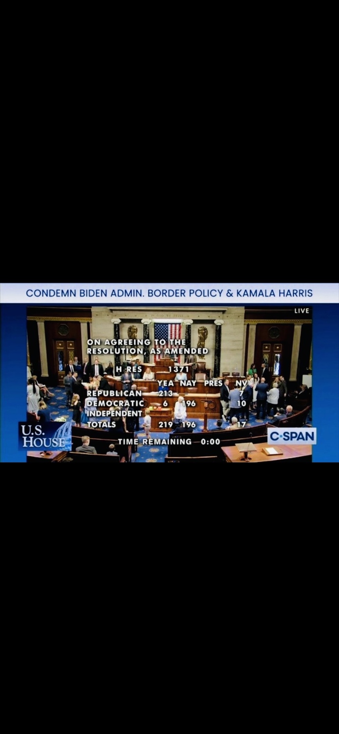 The House has voted to condemn border czar Kamala Harris’ handling of the southern border. Do you think this will hurt her chances at winning?