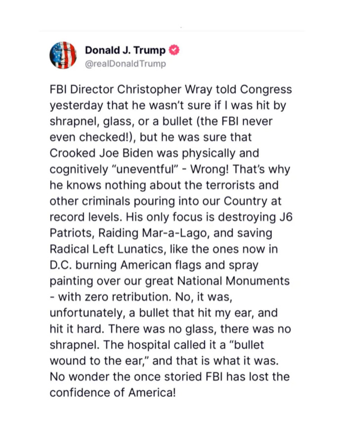 Are you happy Trump cleared the sharpnel falsehood up?