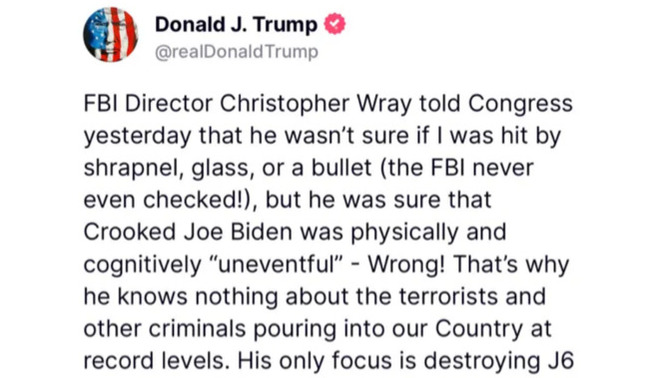 Are you happy Trump cleared the sharpnel falsehood up?