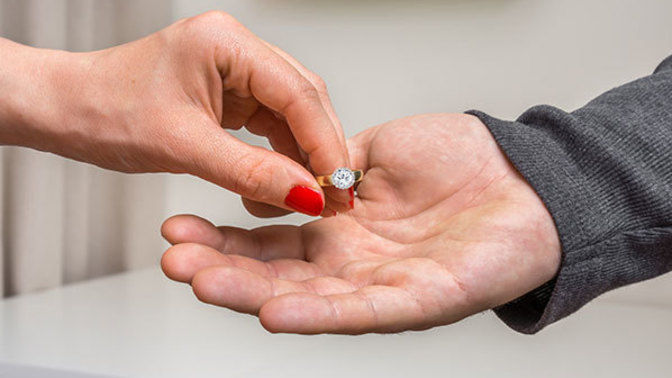 Should a guy have the RIGHT to get his wedding ring back if she decides to leave him, or if she was unfaithful?