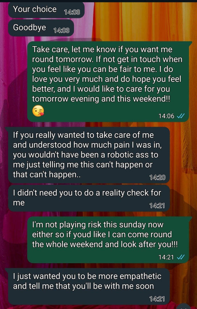 Am I a dick (m31), or is my girlfriend (32) being unfair?