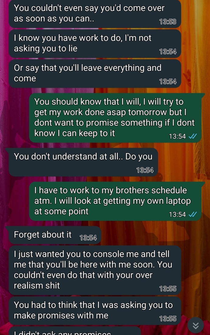 Am I a dick (m31), or is my girlfriend (32) being unfair?