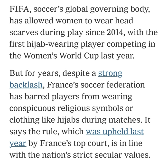 FYI, since the French Revolution, France has been RADICALLY secular on public displays of faith.