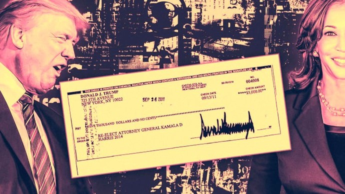 Another Trump lie--he says Harris is the worst but why did he give her $11000 to her campaign in 2011?