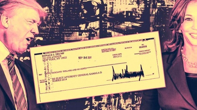 Another Trump lie--he says Harris is the worst but why did he give her $11000 to her campaign in 2011?