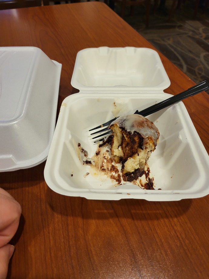 Amazing hospital cinnamon roll