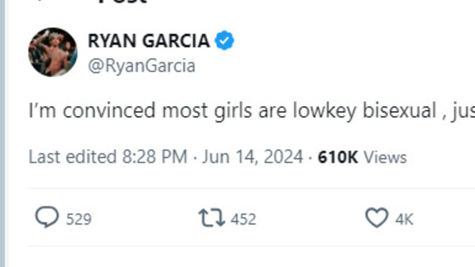 Girls, What do you think about what the famous MMA fighter Ryan Garcia said about you?