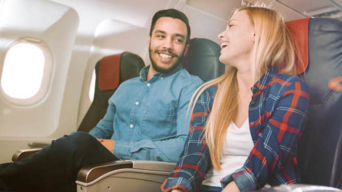 When you’re flying, do you talk to people or stick to yourself?