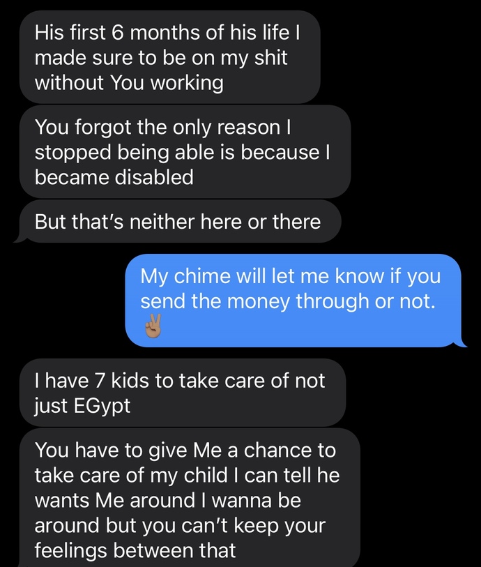 Would you guys say I was being a bitter mom? or just a mom who’s setting boundaries and protecting her child based on these texts?