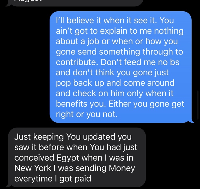 Would you guys say I was being a bitter mom? or just a mom who’s setting boundaries and protecting her child based on these texts?