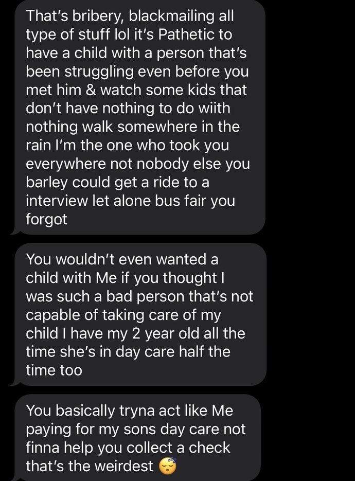 Would you guys say I was being a bitter mom? or just a mom who’s setting boundaries and protecting her child based on these texts?