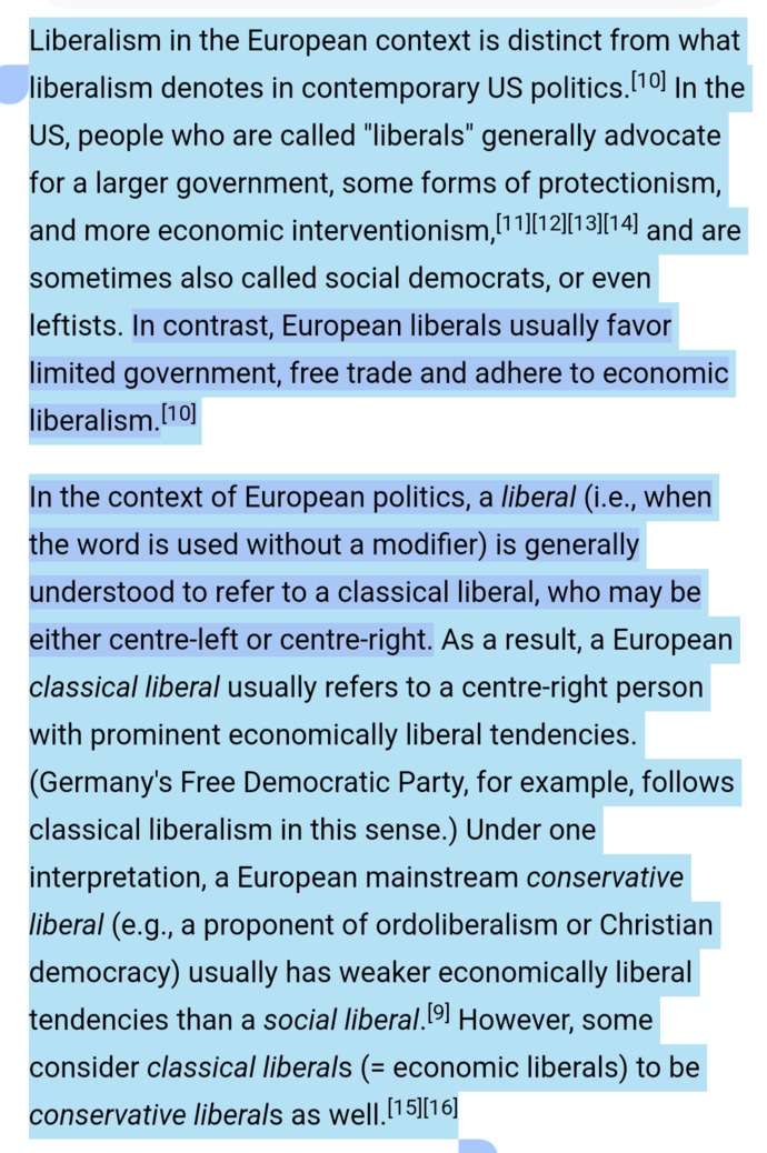 Is this what Europeans think of Liberalism?