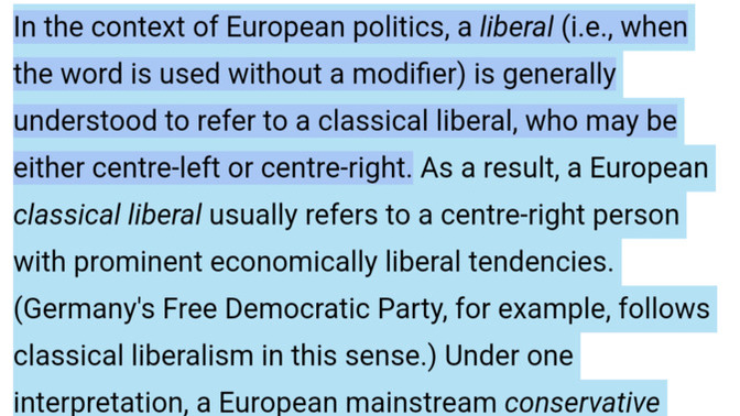 Is this what Europeans think of Liberalism?