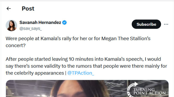 Are you surprised people started leaving Harris's Atlanta campaign shortly after Harris took the stage?