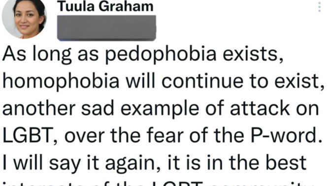 As long as Pedophobia exists, Homophbia will continue to exist, another sad example of attack on LGBTQ?