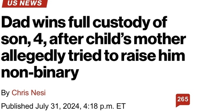 Do you believe it’s child abuse to try and raise a child as a gender that doesn’t align with their birth sex?