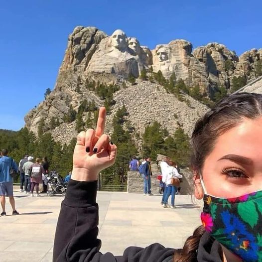 This is apparently what Native Americans do when they visit Mount Rushmore. thoughts?