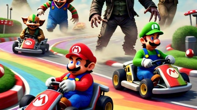 Hey everyone , would horror villains driving in mario kart N64 , be cool to you?