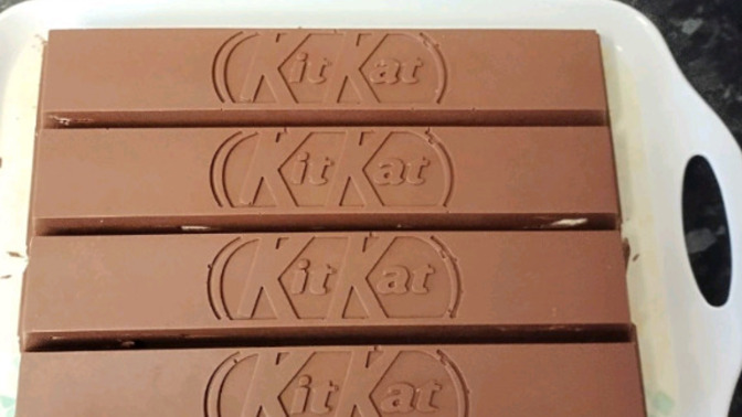 Girls, Who here would be able to eat all of this giant kit kat I made?