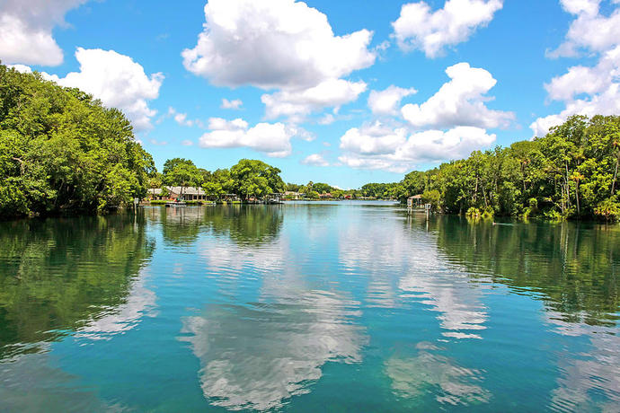 River in Florida, leading to the Ocean. I was here recently and manatees came up and pushed my kayak. Really cool. 