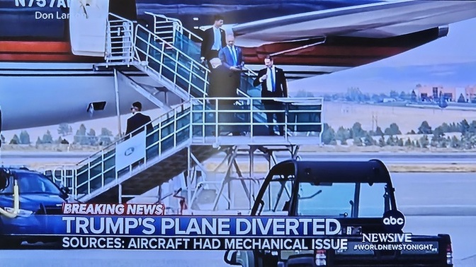 Trump's plane deverted to Montana due to a "mechanical issue". Is this another assassination attempt?
