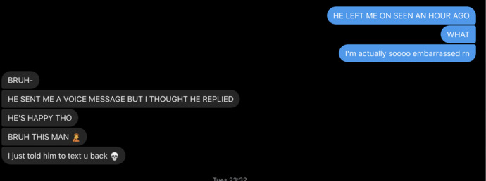 some of the texts Ive had with his sister (my friend)