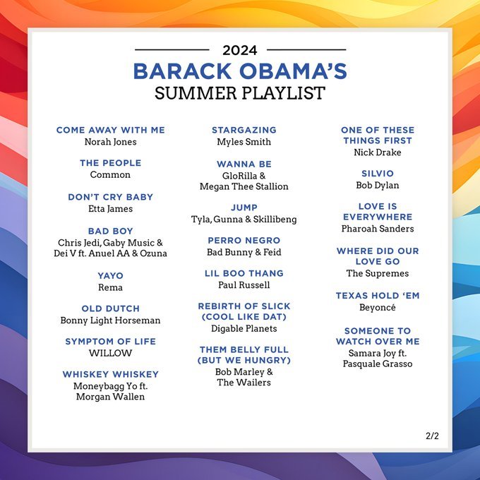 What do you think of OBAMAs PLAYLIST?