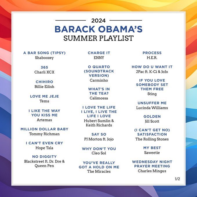 What do you think of OBAMAs PLAYLIST?