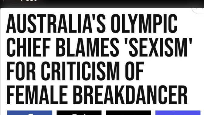 Australia's Olympic chief blames sexism for criticism of female breakdance?