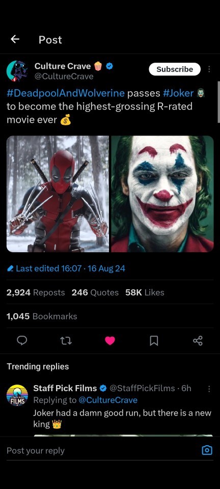 Thoughts on Deadpool and Wolverine?
