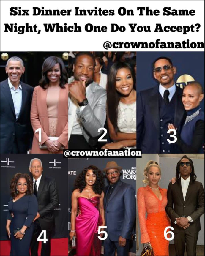 Six Dinner invites on the same night, which one do you accept?