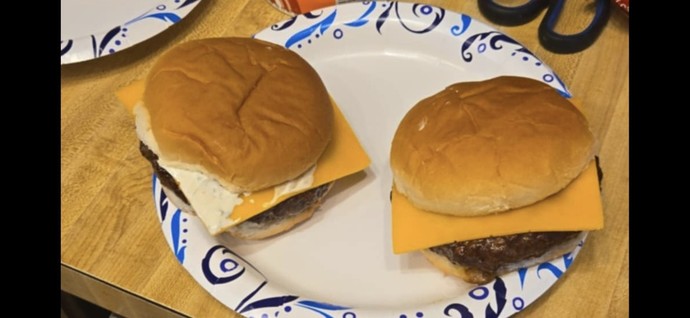 Who you eat this hamburger patty meat?