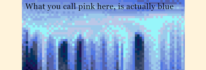 this so called pink is called #bbc7e7, entirely in the blue spectrum