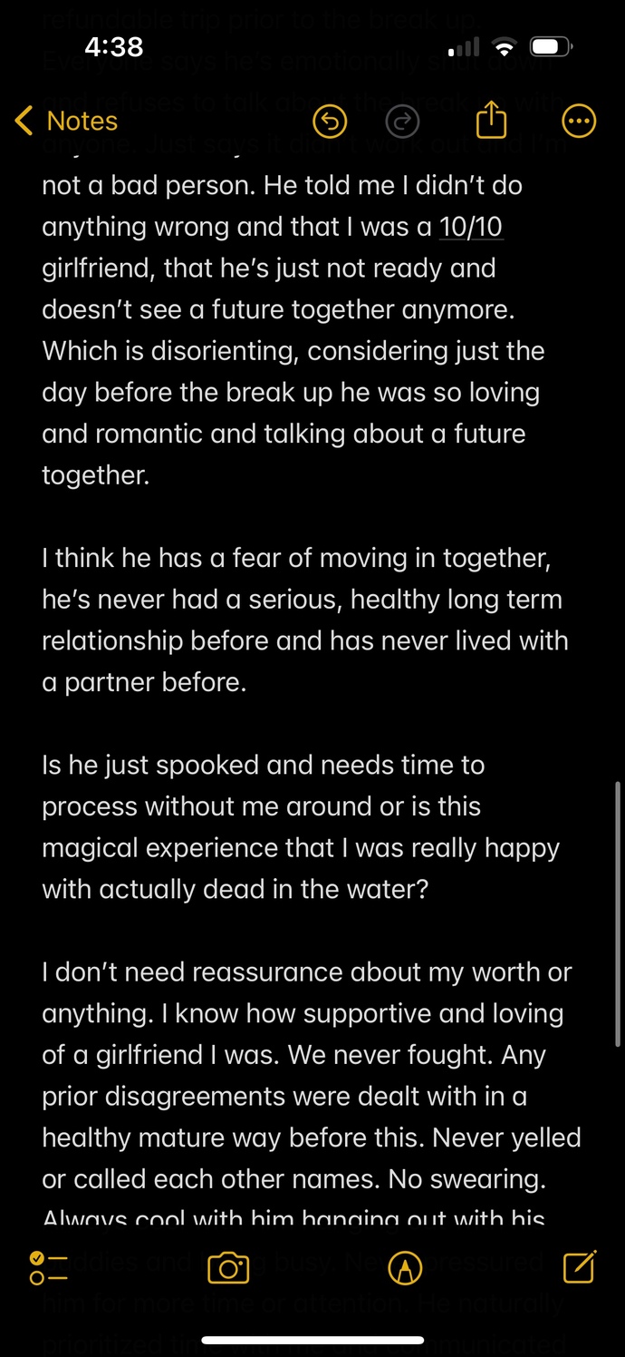 Will he regret it eventually and want to try to work things out?