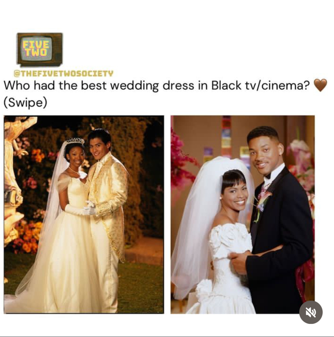 Who had the best wedding dress in Black Tv/cinema?