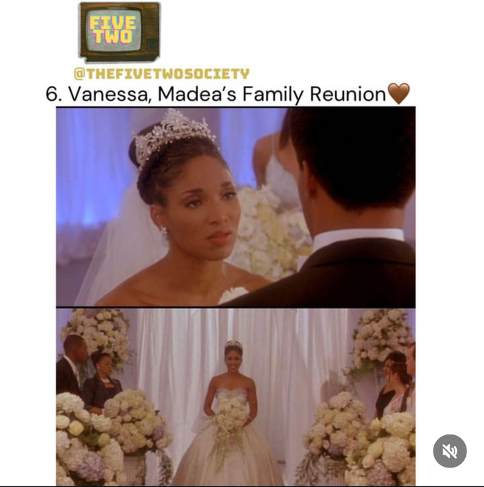 Who had the best wedding dress in Black Tv/cinema?