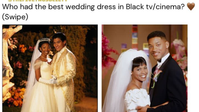 Who had the best wedding dress in Black Tv/cinema?