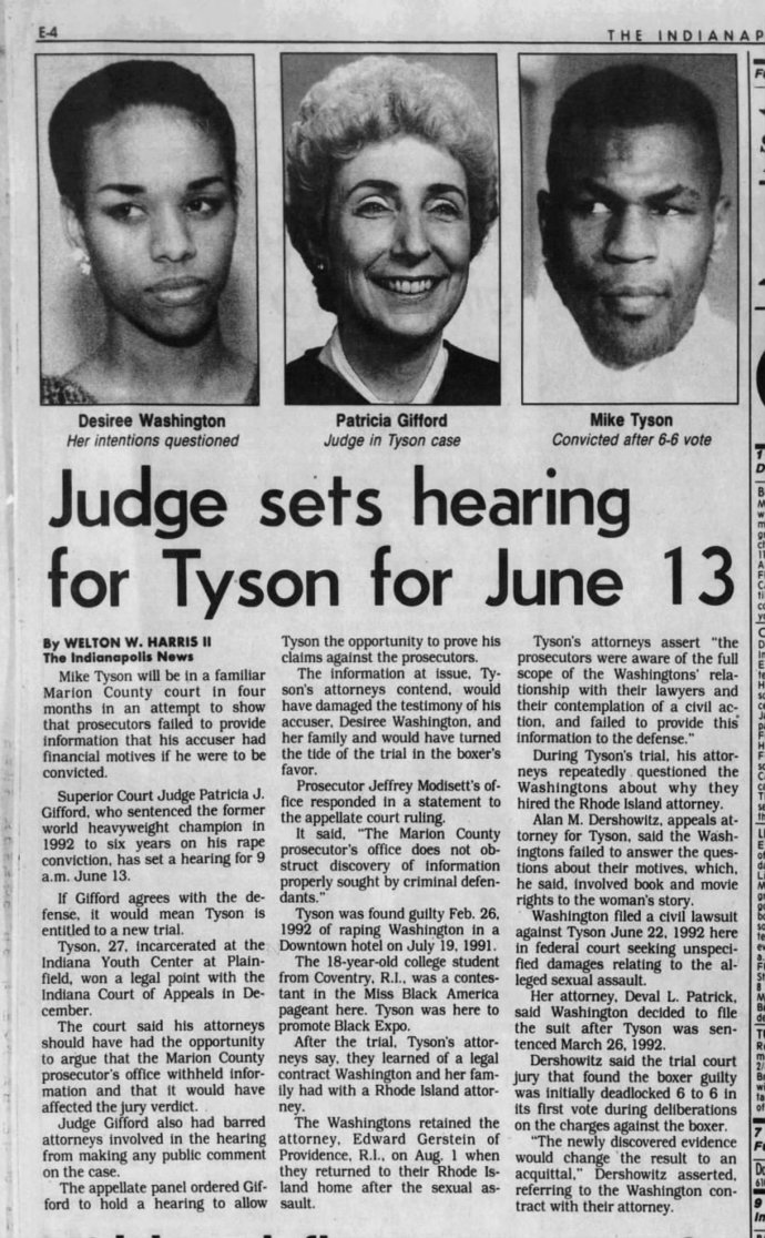 Do you believe that Mike Tyson was guilty of attacking Desiree Washington?